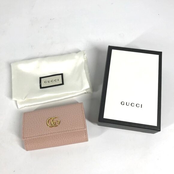 GUCCI 456118 GG Marmot Double G 6-Ring Key Case Leather pink - Picture 8 of 14